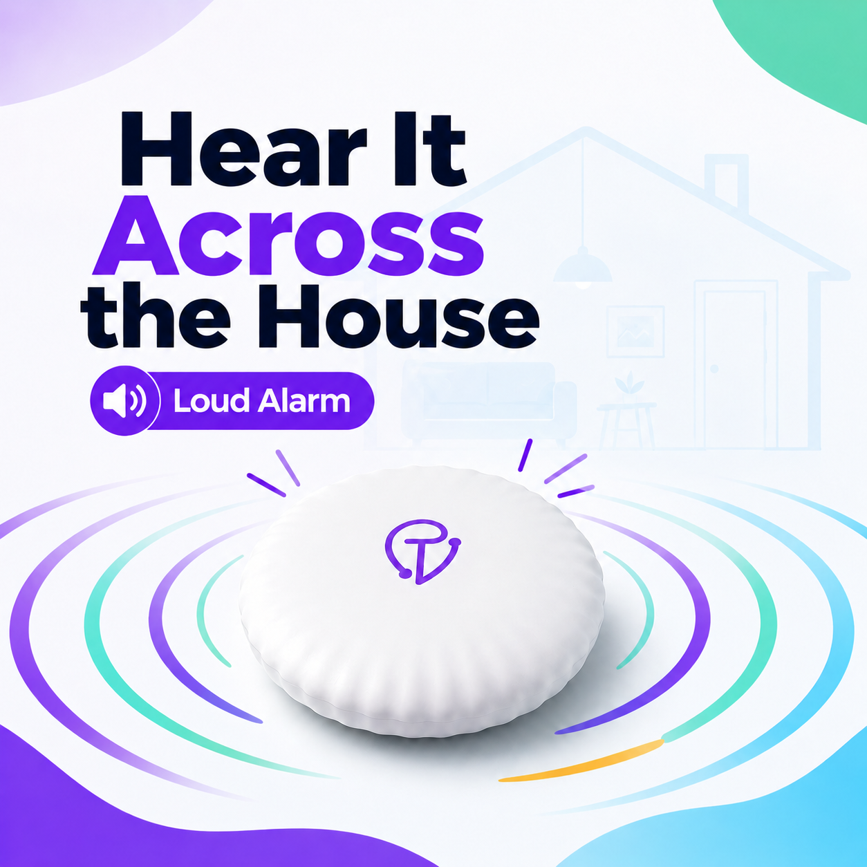 Loud alarm — hear it across the house