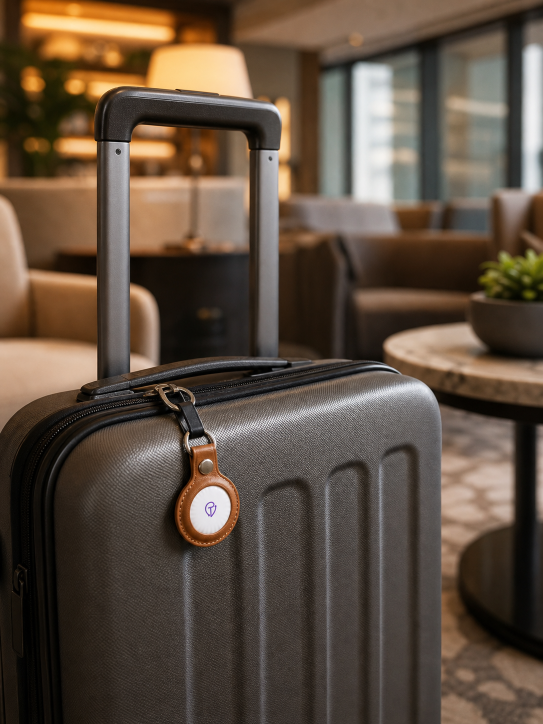 Case on a carry-on suitcase handle