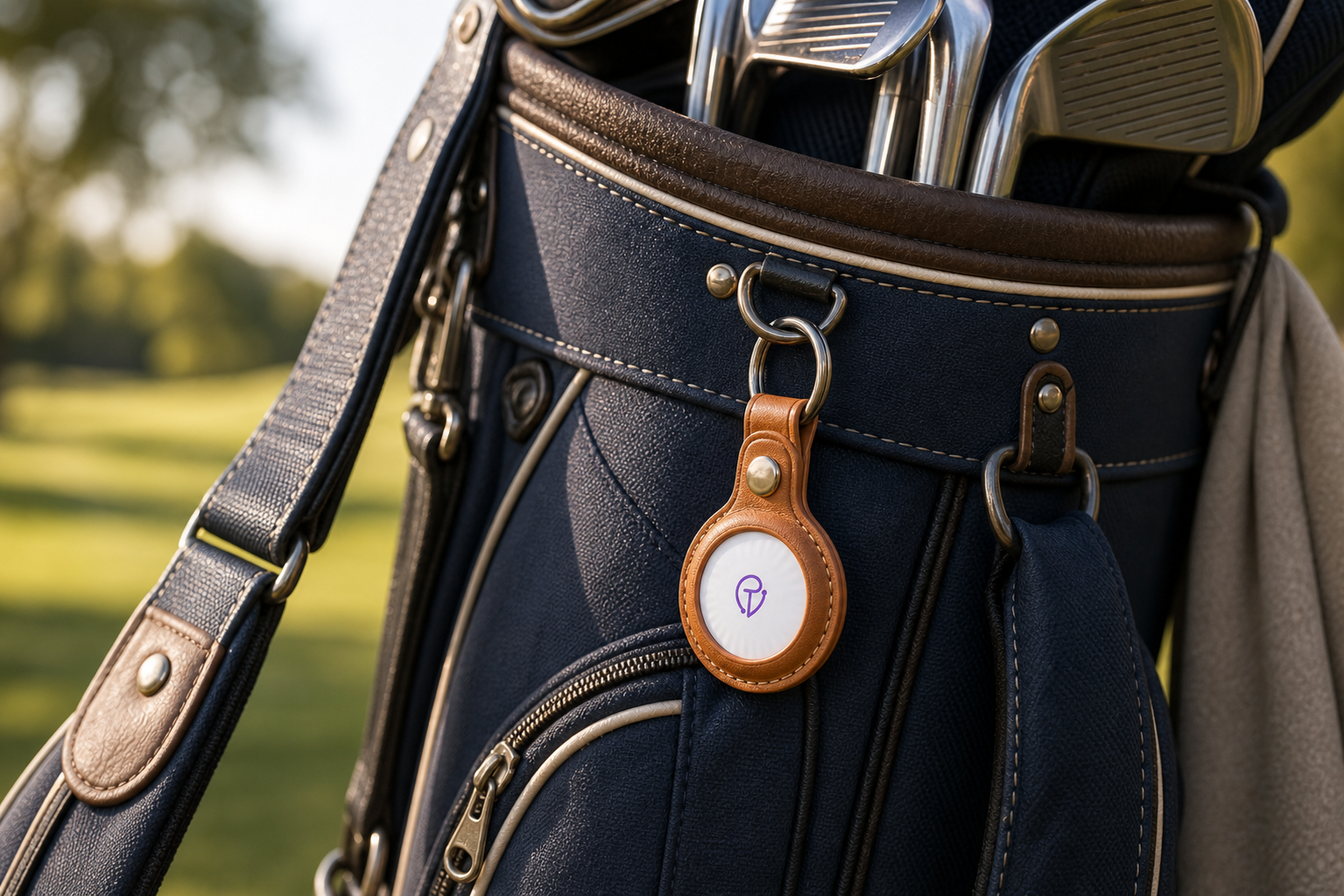 Leather case on a golf bag